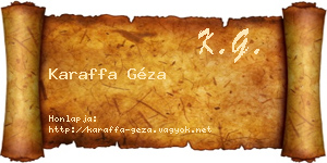 Karaffa Géza névjegykártya