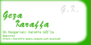 geza karaffa business card